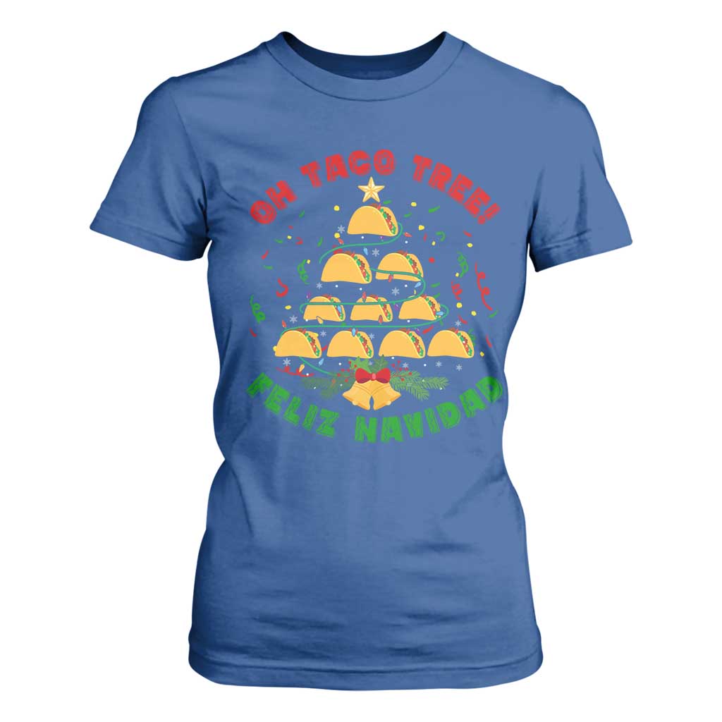 Funny Mexico Xmas T Shirt For Women Oh Taco Tree Tacos Lover TS09 Royal Blue Print Your Wear