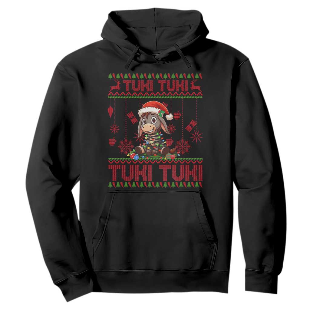 Funny Mexico Xmas Hoodie Tuki Tuki Burrito Cute Donkey Feliz Navidad TS09 Black Print Your Wear