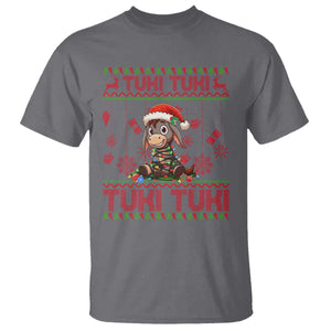 Funny Mexico Xmas T Shirt Tuki Tuki Burrito Cute Donkey Feliz Navidad TS09 Charcoal Print Your Wear