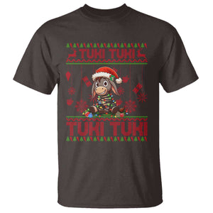Funny Mexico Xmas T Shirt Tuki Tuki Burrito Cute Donkey Feliz Navidad TS09 Dark Chocolate Print Your Wear