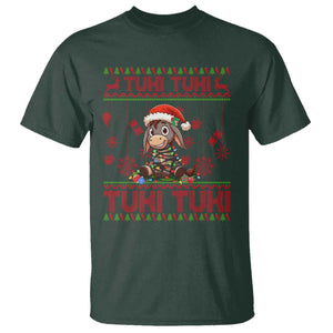 Funny Mexico Xmas T Shirt Tuki Tuki Burrito Cute Donkey Feliz Navidad TS09 Dark Forest Green Print Your Wear