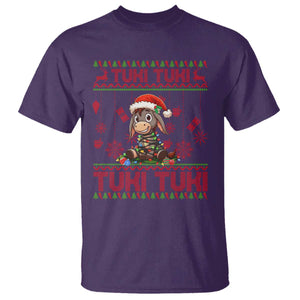 Funny Mexico Xmas T Shirt Tuki Tuki Burrito Cute Donkey Feliz Navidad TS09 Purple Print Your Wear