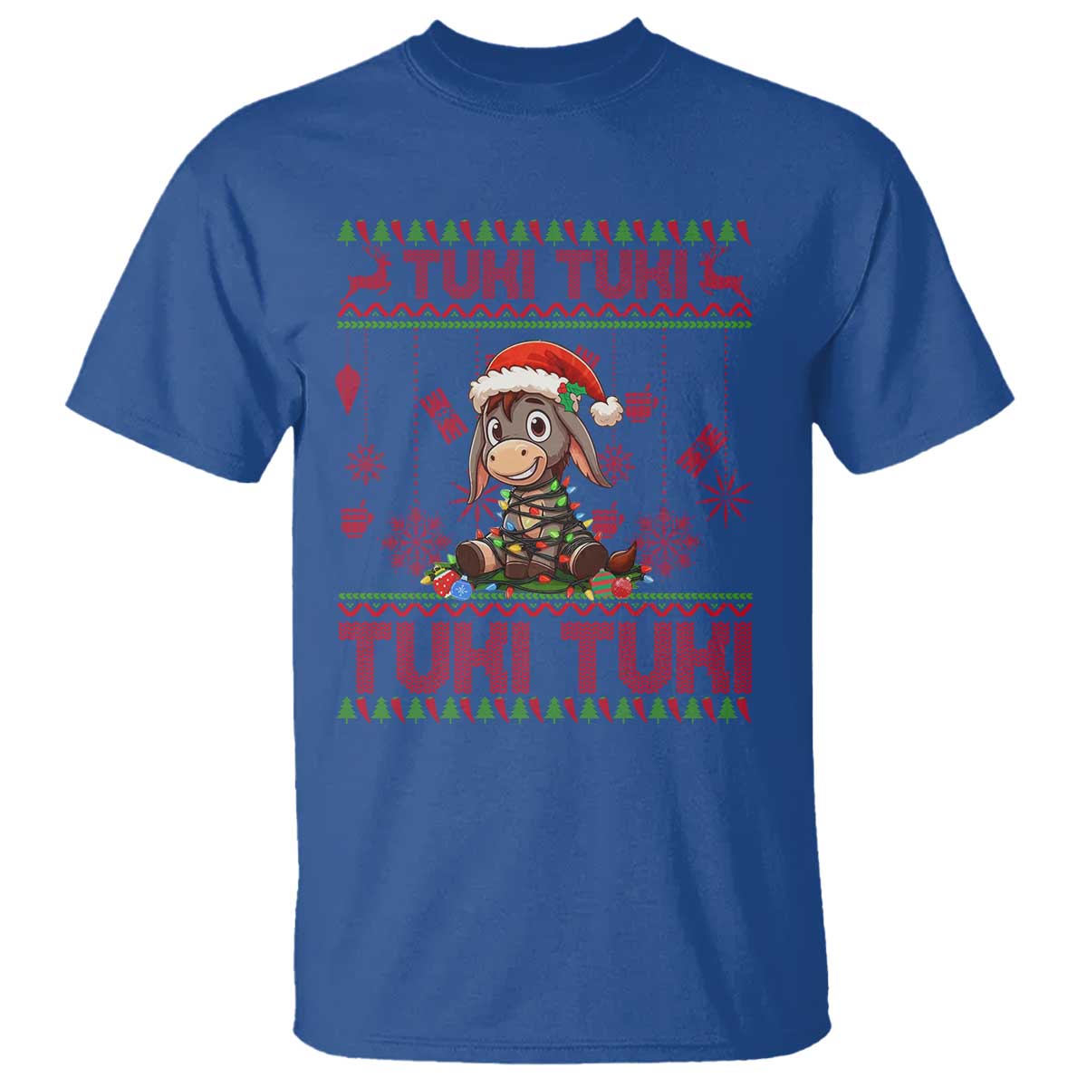 Funny Mexico Xmas T Shirt Tuki Tuki Burrito Cute Donkey Feliz Navidad TS09 Royal Blue Print Your Wear