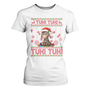 Funny Mexico Xmas T Shirt For Women Tuki Tuki Burrito Cute Donkey Feliz Navidad TS09 White Print Your Wear