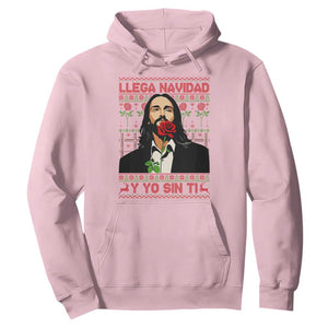 Funny Mexico Xmas Hoodie Llega Navidad Y Yo Sin Ti Mexican Pop Star TS09 Light Pink Print Your Wear