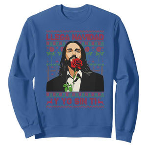 Funny Mexico Xmas Sweatshirt Llega Navidad Y Yo Sin Ti Mexican Pop Star TS09 Royal Blue Print Your Wear