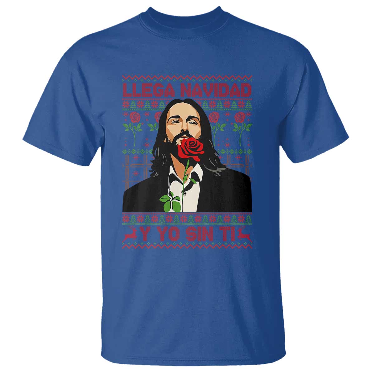 Funny Mexico Xmas T Shirt Llega Navidad Y Yo Sin Ti Mexican Pop Star TS09 Royal Blue Print Your Wear