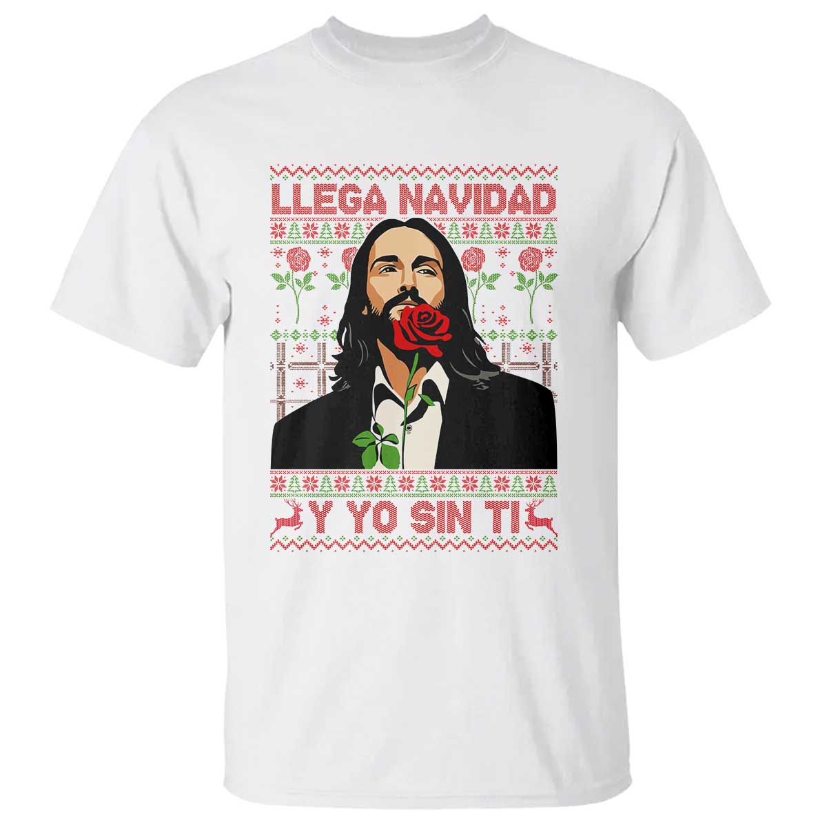 Funny Mexico Xmas T Shirt Llega Navidad Y Yo Sin Ti Mexican Pop Star TS09 White Print Your Wear