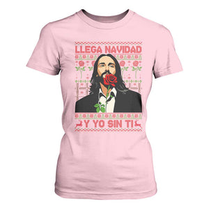 Funny Mexico Xmas T Shirt For Women Llega Navidad Y Yo Sin Ti Mexican Pop Star TS09 Light Pink Print Your Wear