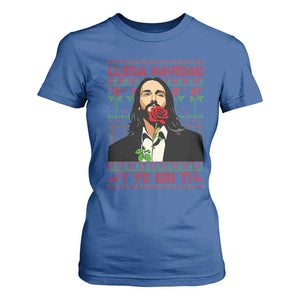 Funny Mexico Xmas T Shirt For Women Llega Navidad Y Yo Sin Ti Mexican Pop Star TS09 Royal Blue Print Your Wear