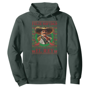 Funny Mexico Xmas Hoodie Feliz Navidad El Rey Vicente TS09 Dark Forest Green Print Your Wear