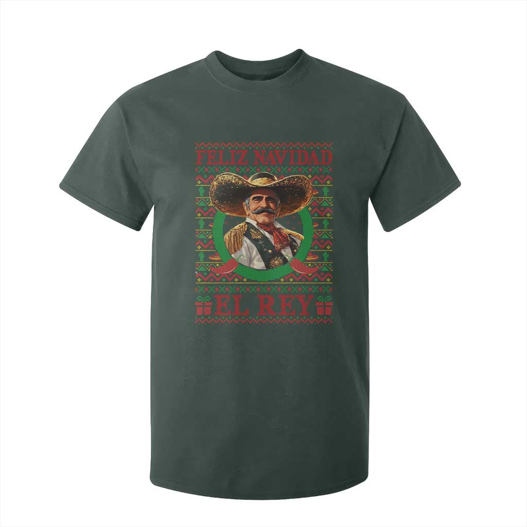 Funny Mexico Xmas T Shirt For Kid Feliz Navidad El Rey Vicente TS09 Dark Forest Green Print Your Wear