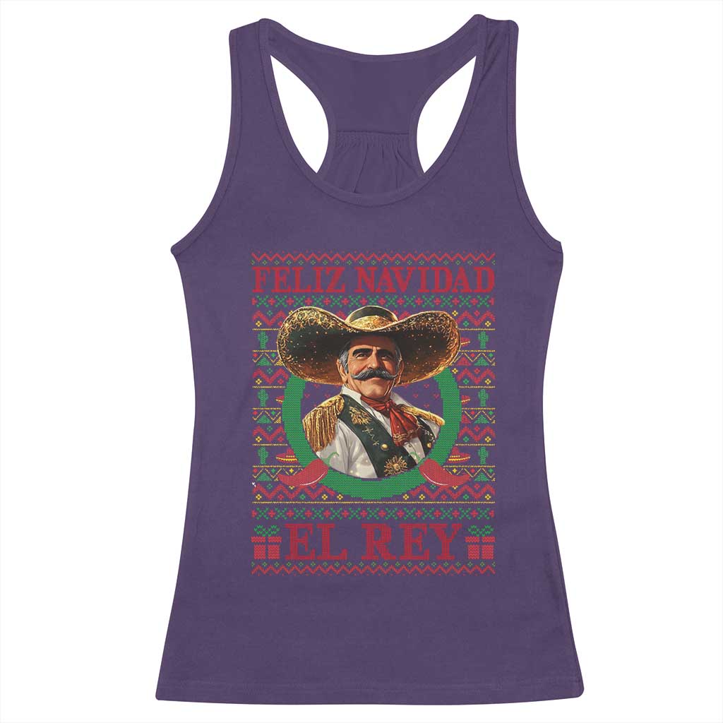 Funny Mexico Xmas Racerback Tank Top Feliz Navidad El Rey Vicente TS09 Purple Print Your Wear