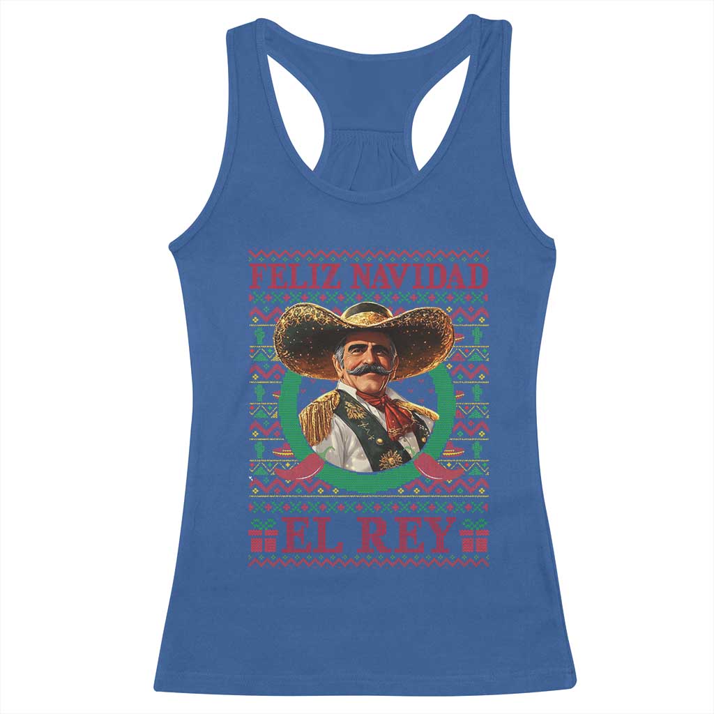 Funny Mexico Xmas Racerback Tank Top Feliz Navidad El Rey Vicente TS09 Royal Blue Print Your Wear
