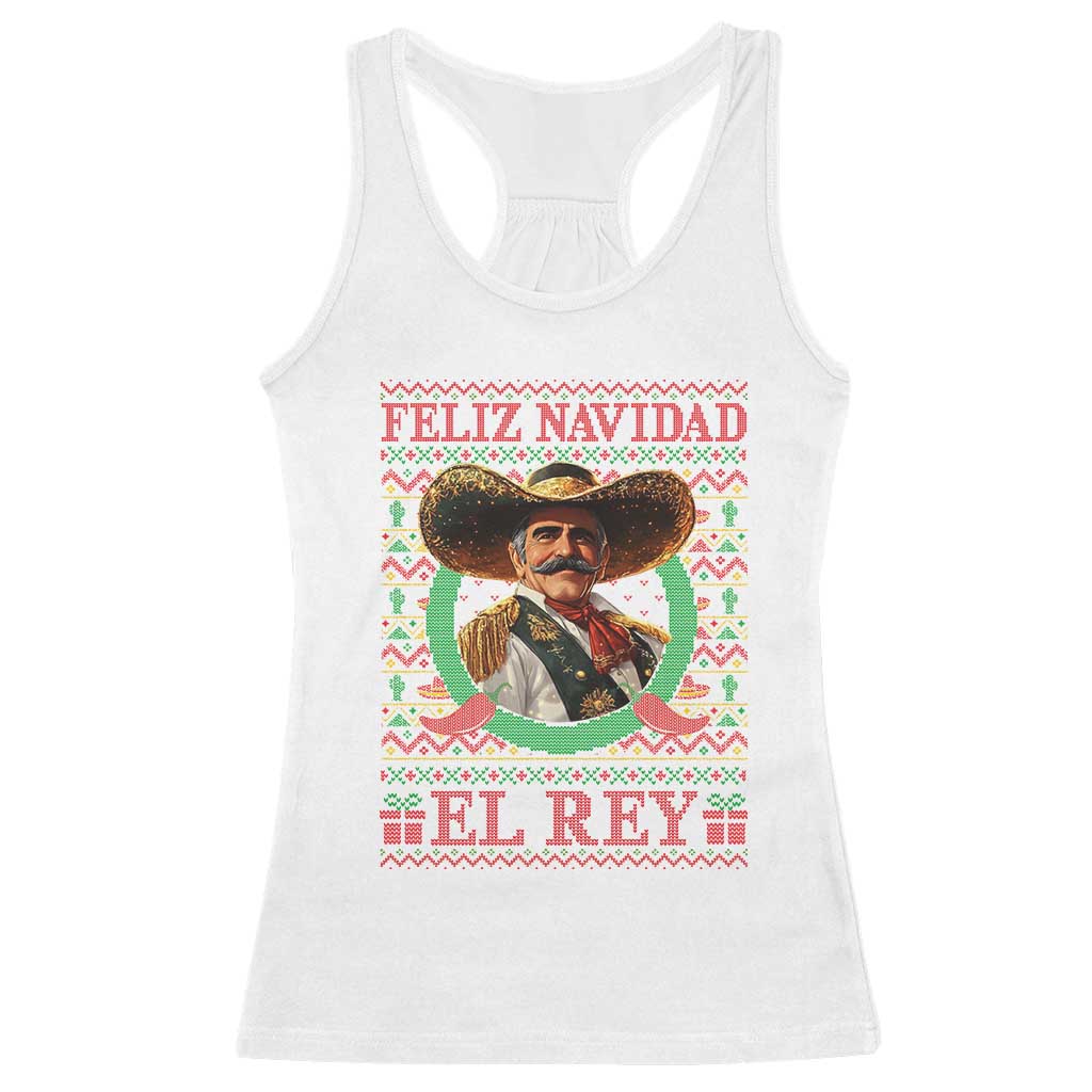 Funny Mexico Xmas Racerback Tank Top Feliz Navidad El Rey Vicente TS09 White Print Your Wear
