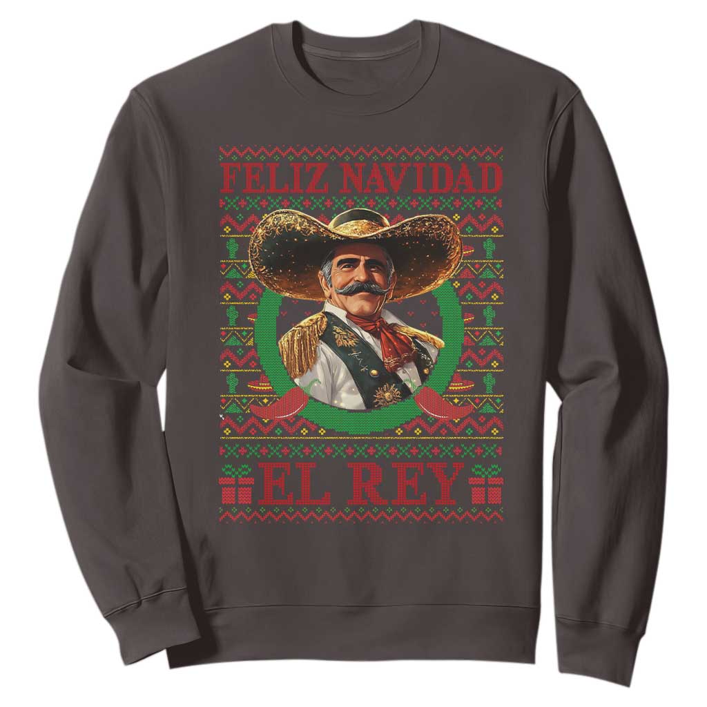 Funny Mexico Xmas Sweatshirt Feliz Navidad El Rey Vicente TS09 Dark Chocolate Print Your Wear