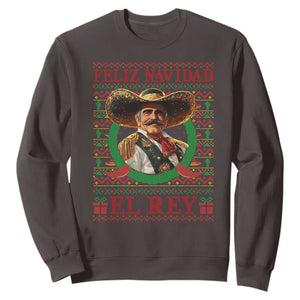 Funny Mexico Xmas Sweatshirt Feliz Navidad El Rey Vicente TS09 Dark Chocolate Print Your Wear