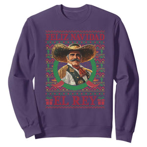 Funny Mexico Xmas Sweatshirt Feliz Navidad El Rey Vicente TS09 Purple Print Your Wear