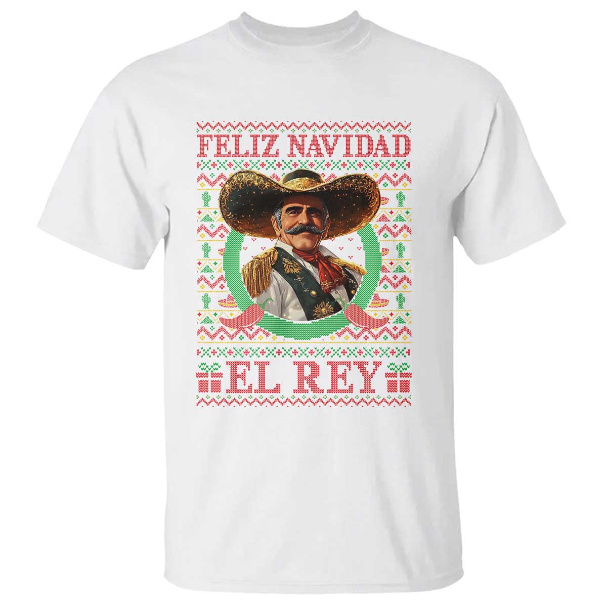 Funny Mexico Xmas T Shirt Feliz Navidad El Rey Vicente TS09 White Print Your Wear