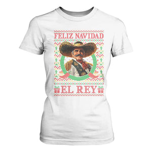 Funny Mexico Xmas T Shirt For Women Feliz Navidad El Rey Vicente TS09 White Print Your Wear