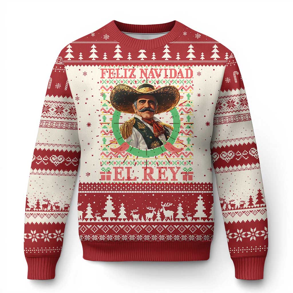 Funny Mexico Xmas Ugly Christmas Sweater Feliz Navidad El Rey Vicente TS09 Red Print Your Wear