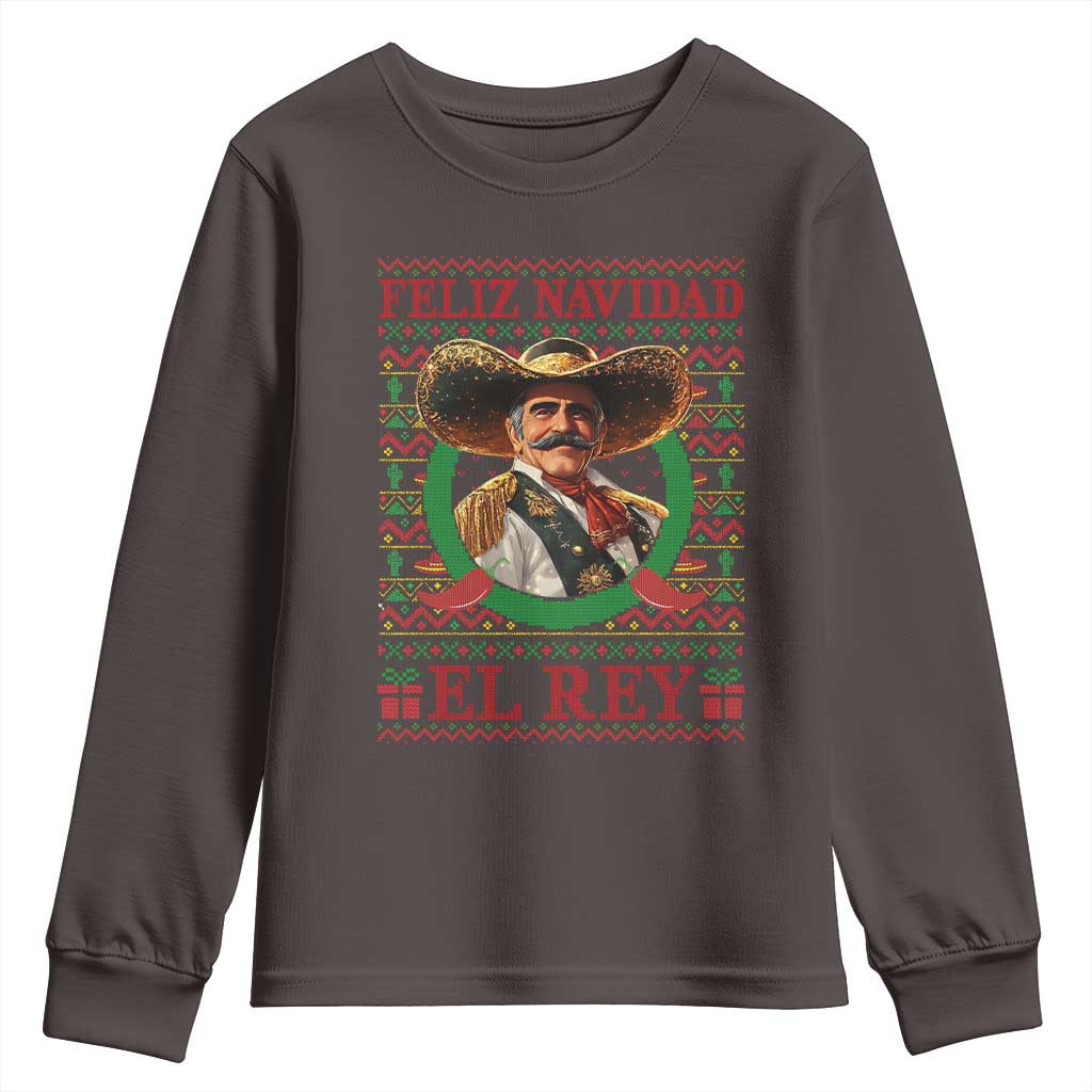 Funny Mexico Xmas Youth Sweatshirt Feliz Navidad El Rey Vicente TS09 Dark Chocolate Print Your Wear