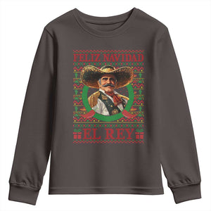 Funny Mexico Xmas Youth Sweatshirt Feliz Navidad El Rey Vicente TS09 Dark Chocolate Print Your Wear