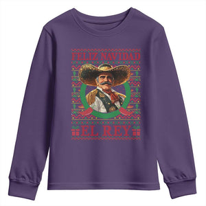 Funny Mexico Xmas Youth Sweatshirt Feliz Navidad El Rey Vicente TS09 Purple Print Your Wear