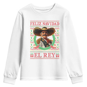Funny Mexico Xmas Youth Sweatshirt Feliz Navidad El Rey Vicente TS09 White Print Your Wear
