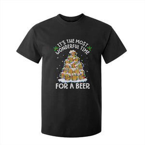 Funny Beer Christmas Tree T Shirt For Kid It's the Most Wonderful Time For A Beer TS09 Black Print Your Wear