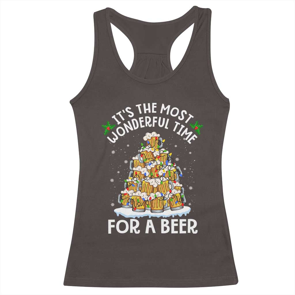 Funny Beer Christmas Tree Racerback Tank Top It's the Most Wonderful Time For A Beer TS09 Dark Chocolate Print Your Wear