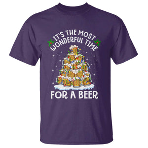 Funny Beer Christmas Tree T Shirt It's the Most Wonderful Time For A Beer TS09 Purple Print Your Wear