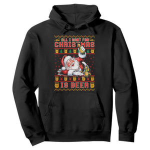 Funny Christmas Beer Hoodie It's the Most Wonderful Time For A Beer TS09 Black Print Your Wear