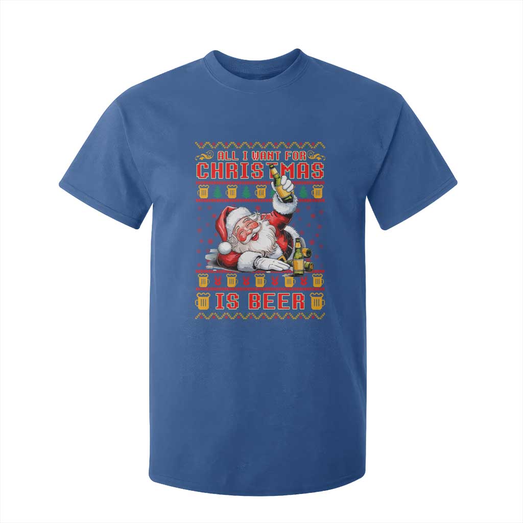 Funny Christmas Beer T Shirt For Kid It's the Most Wonderful Time For A Beer TS09 Royal Blue Print Your Wear