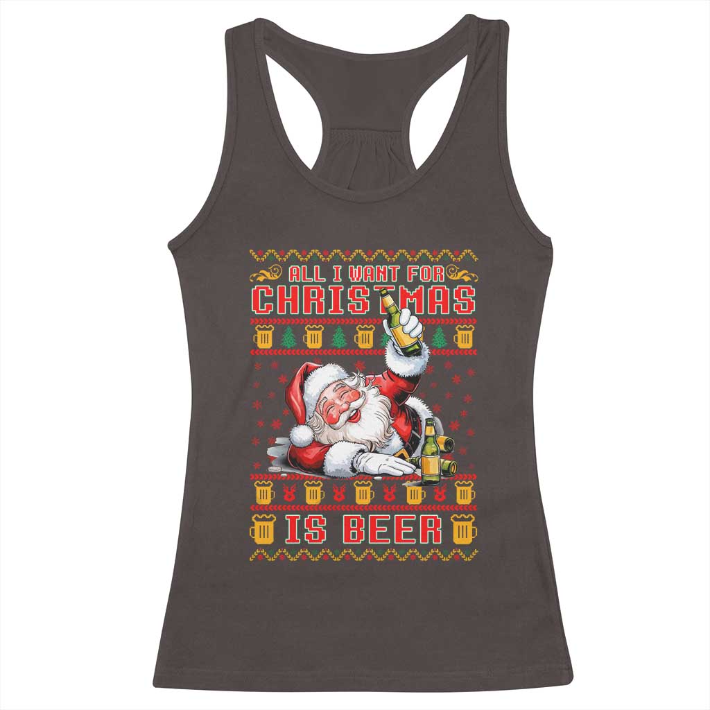 Funny Christmas Beer Racerback Tank Top It's the Most Wonderful Time For A Beer TS09 Dark Chocolate Print Your Wear