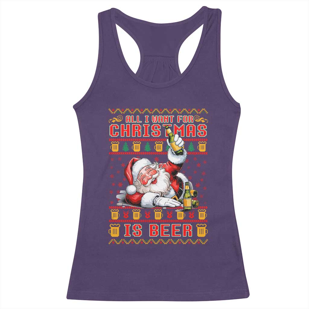 Funny Christmas Beer Racerback Tank Top It's the Most Wonderful Time For A Beer TS09 Purple Print Your Wear