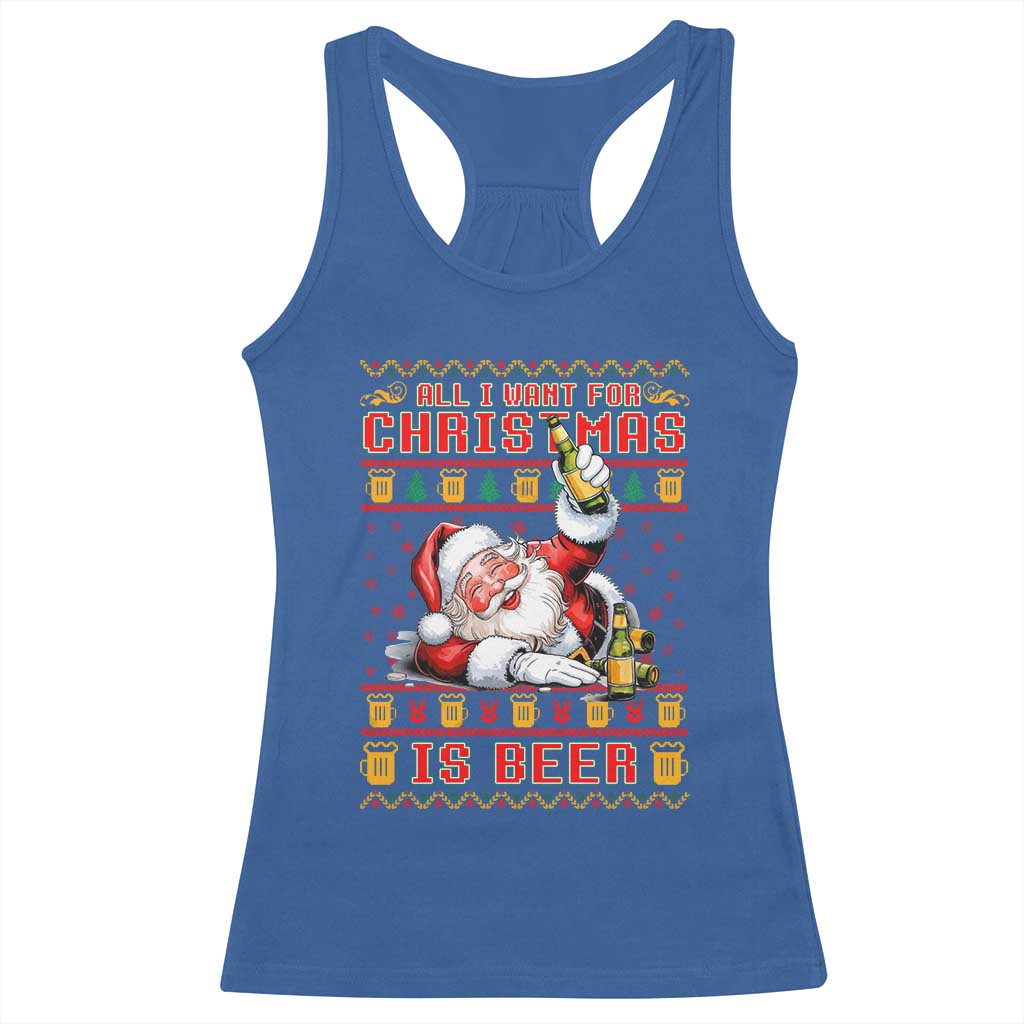 Funny Christmas Beer Racerback Tank Top It's the Most Wonderful Time For A Beer TS09 Royal Blue Print Your Wear
