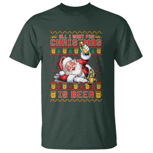 Funny Christmas Beer T Shirt It's the Most Wonderful Time For A Beer TS09 Dark Forest Green Print Your Wear