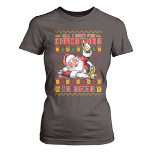 Funny Christmas Beer T Shirt For Women It's the Most Wonderful Time For A Beer TS09 Dark Chocolate Print Your Wear
