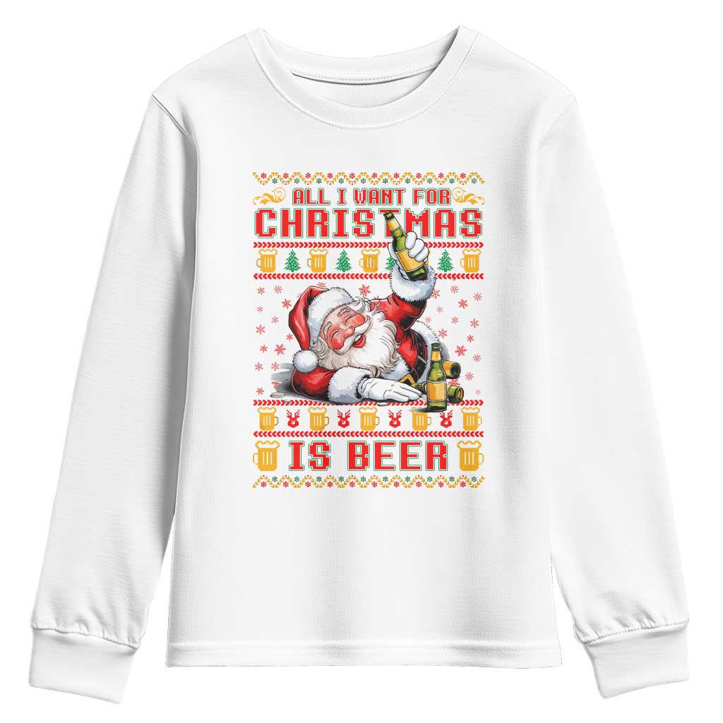 Funny Christmas Beer Youth Sweatshirt It's the Most Wonderful Time For A Beer TS09 White Print Your Wear