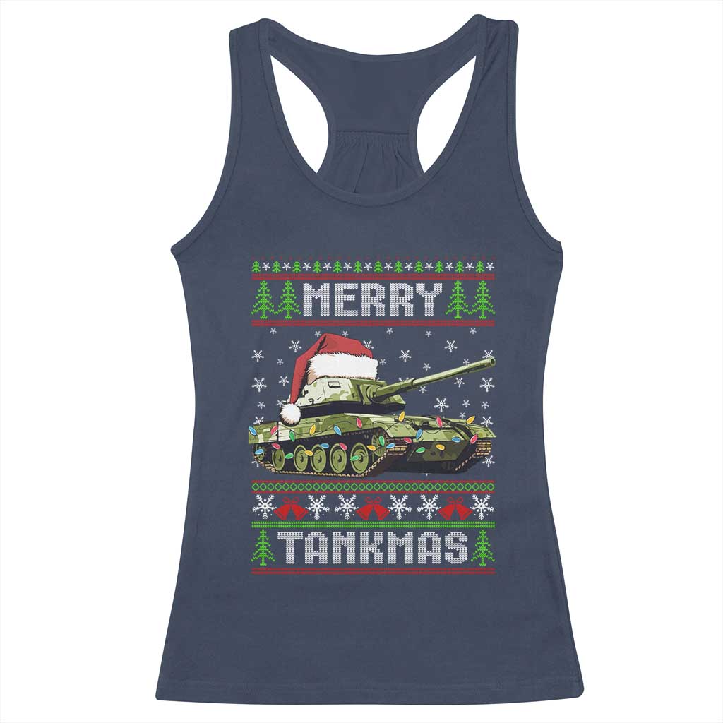 Funny Christmas Veteran Racerback Tank Top Merry Tankmas Tank Military Army TS09 Navy Print Your Wear