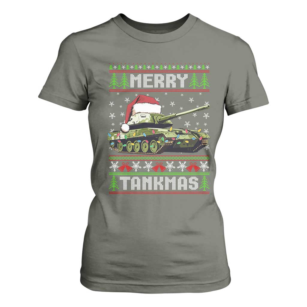 Funny Christmas Veteran T Shirt For Women Merry Tankmas Tank Military Army TS09 Military Green Print Your Wear