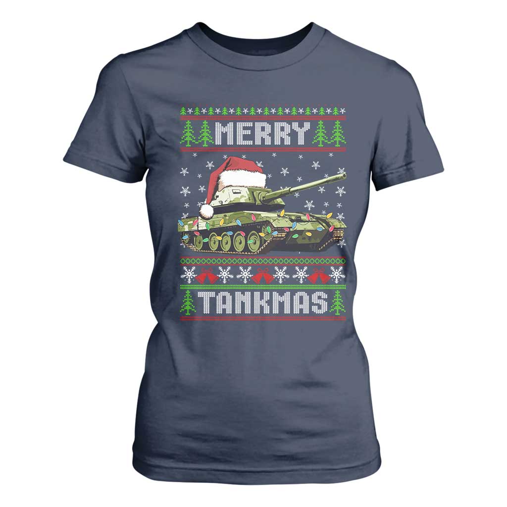 Funny Christmas Veteran T Shirt For Women Merry Tankmas Tank Military Army TS09 Navy Print Your Wear