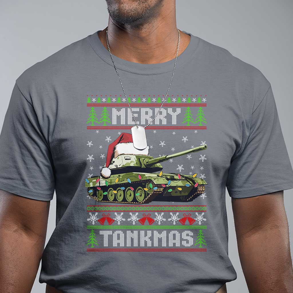 Funny Christmas Veteran T Shirt Merry Tankmas Tank Military Army TS09 Charcoal Print Your Wear