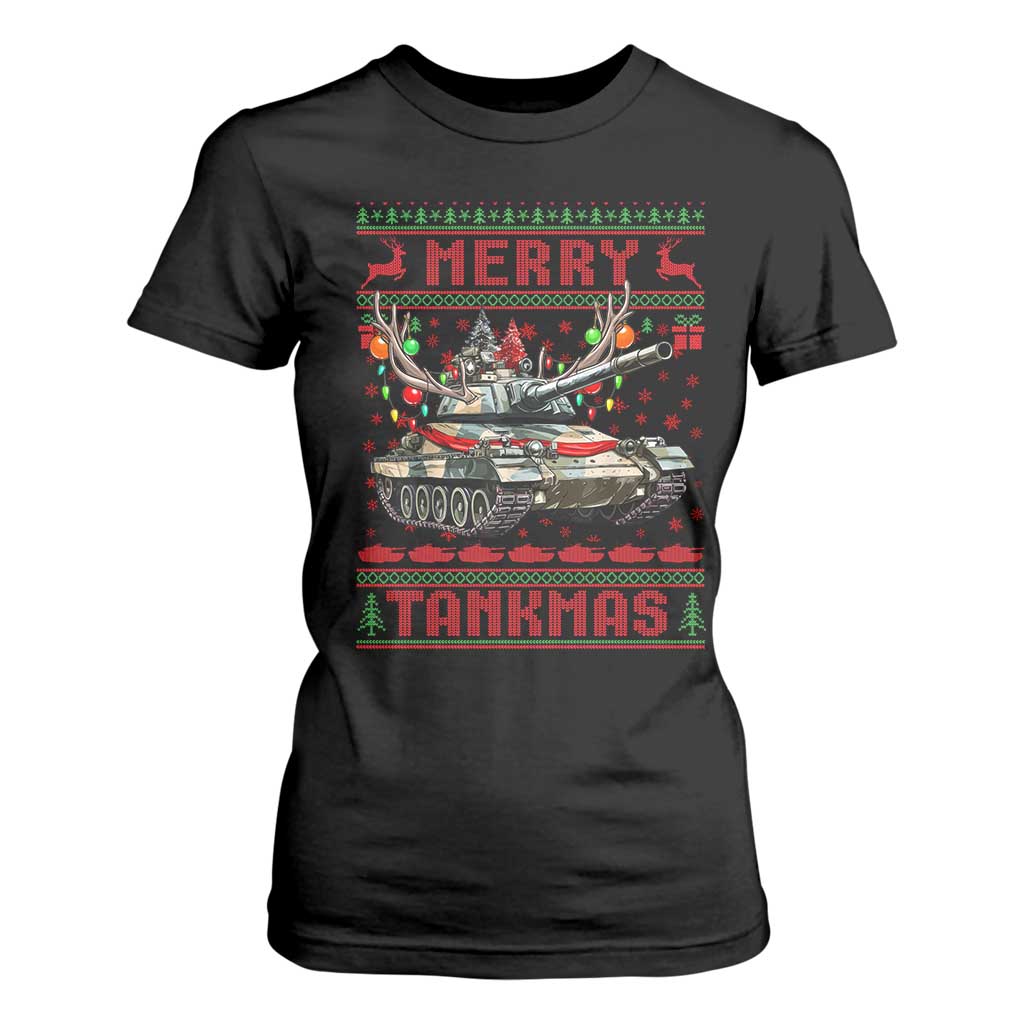 Funny Christmas Military T Shirt For Women Merry Tankmas Tank Veteran Army TS09 Black Print Your Wear