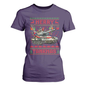 Funny Christmas Military T Shirt For Women Merry Tankmas Tank Veteran Army TS09 Purple Print Your Wear