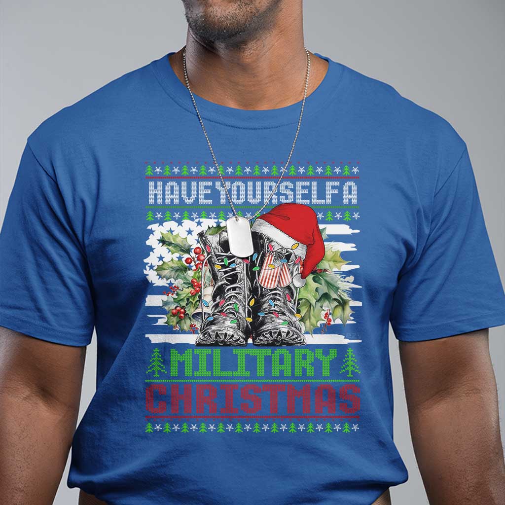 Funny Christmas Veteran T Shirt Have Yourself A Military Christmas TS09 Royal Blue Print Your Wear