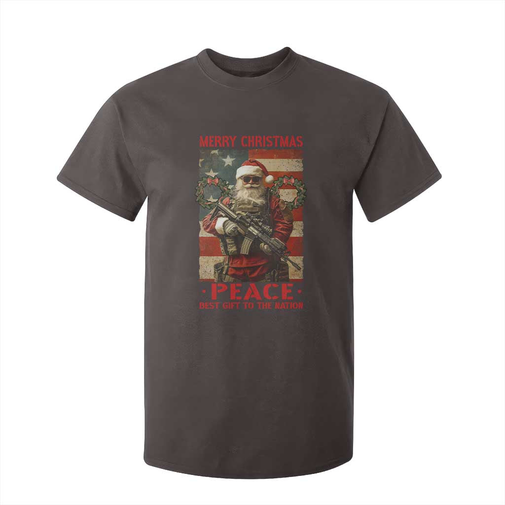 Christmas Veteran T Shirt For Kid Peace Best Gift To The Nation Santa Army TS09 Dark Chocolate Print Your Wear