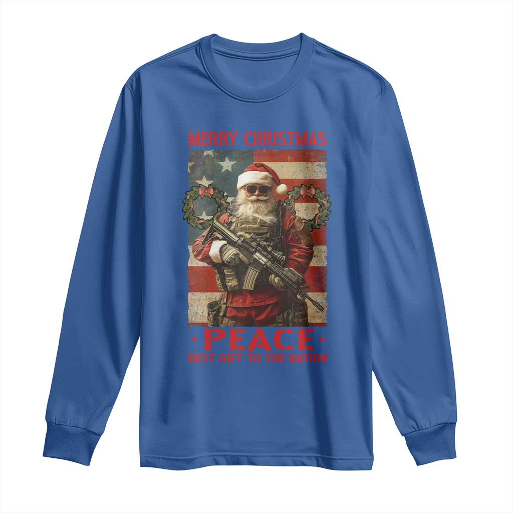 Christmas Veteran Long Sleeve Shirt Peace Best Gift To The Nation Santa Army TS09 Royal Blue Print Your Wear
