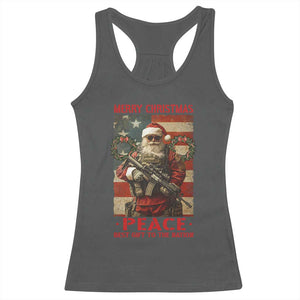 Christmas Veteran Racerback Tank Top Peace Best Gift To The Nation Santa Army TS09 Dark Heather Print Your Wear